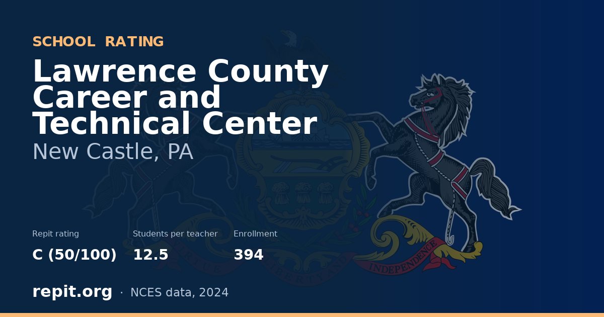 Lawrence County Career and Technical Center, New Castle, PA — Repit school rating C (50/100)