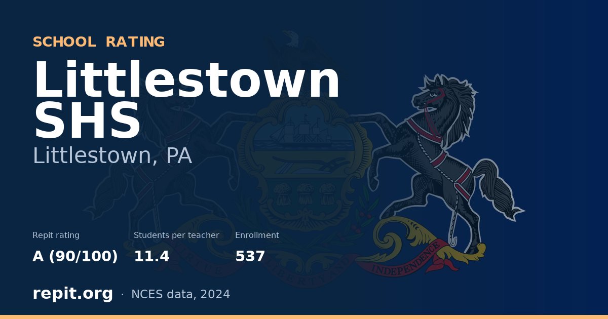 Littlestown SHS, Littlestown, PA — Repit school rating A (90/100)