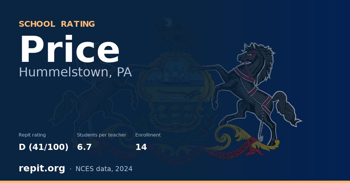 Price, Hummelstown, PA — Repit school rating D (41/100)