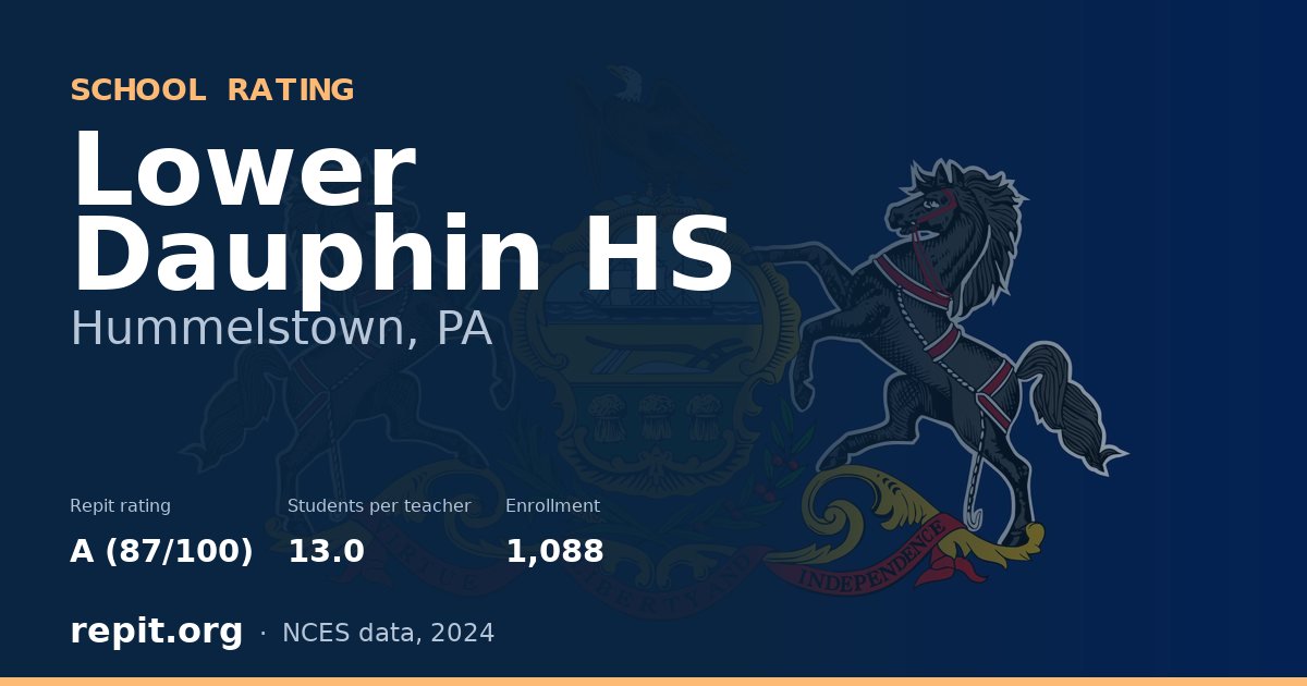 Lower Dauphin HS, Hummelstown, PA — Repit school rating A (87/100)