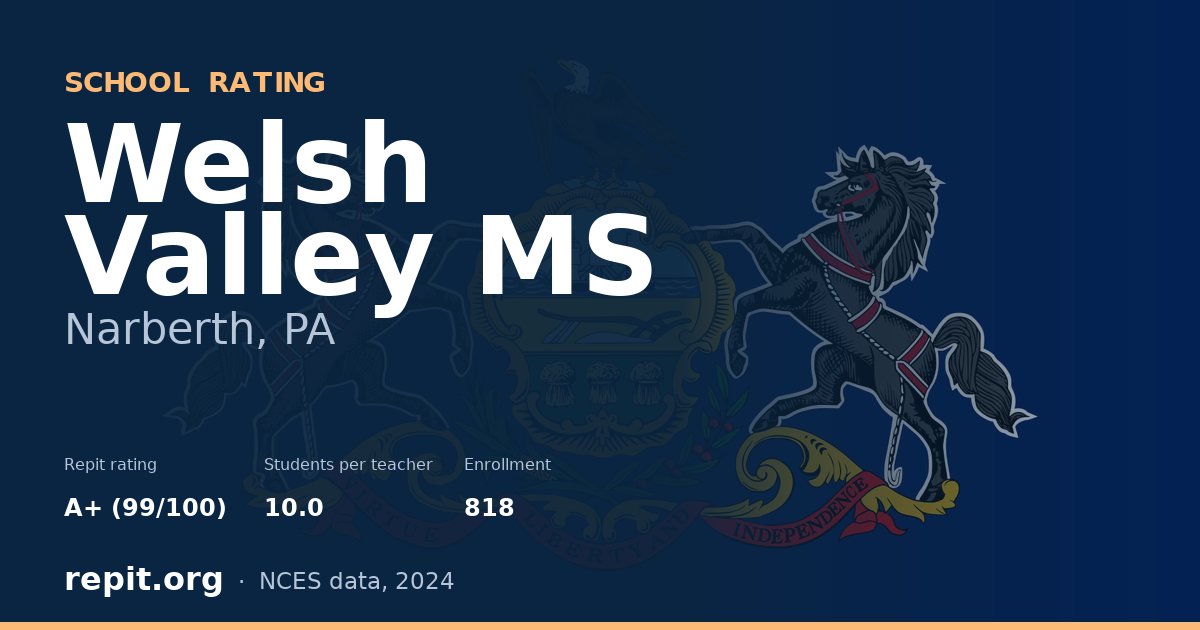 Welsh Valley MS, Narberth, PA — Repit school rating A+ (99/100)