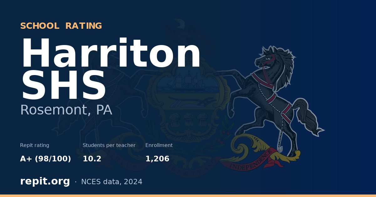 Harriton SHS, Rosemont, PA — Repit school rating A+ (98/100)
