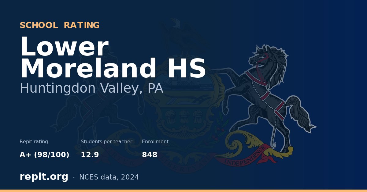 Lower Moreland HS, Huntingdon Valley, PA — Repit school rating A+ (98/100)