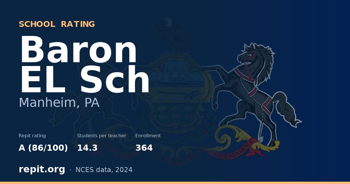 Baron EL Sch, Manheim, PA — Repit school rating A (86/100)