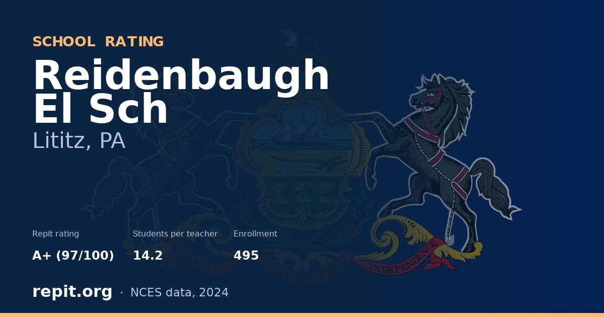 Reidenbaugh El Sch, Lititz, PA — Repit school rating A+ (97/100)