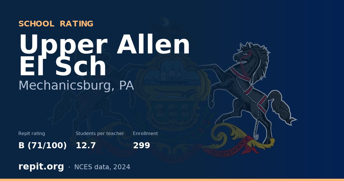 Upper Allen El Sch, Mechanicsburg, PA — Repit school rating B (71/100)