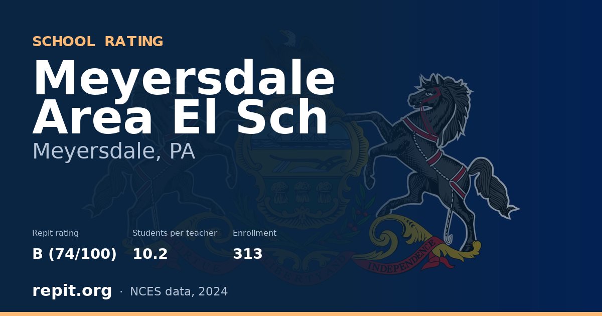 Meyersdale Area El Sch, Meyersdale, PA — Repit school rating B (74/100)