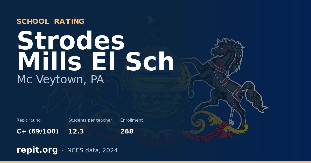 Strodes Mills El Sch, Mc Veytown, PA — Repit school rating C+ (69/100)