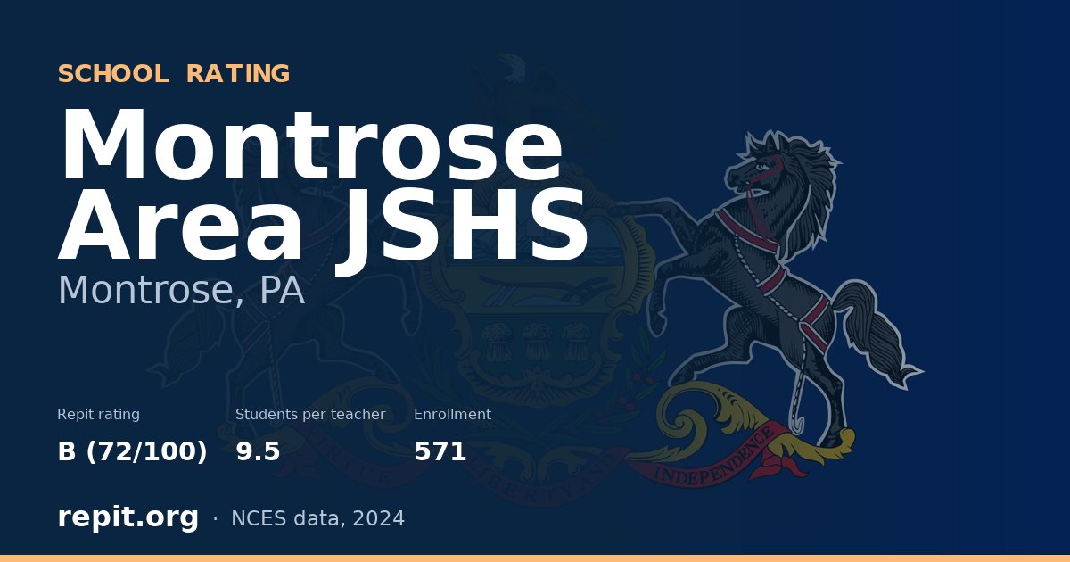 Montrose Area JSHS, Montrose, PA — Repit school rating B (72/100)