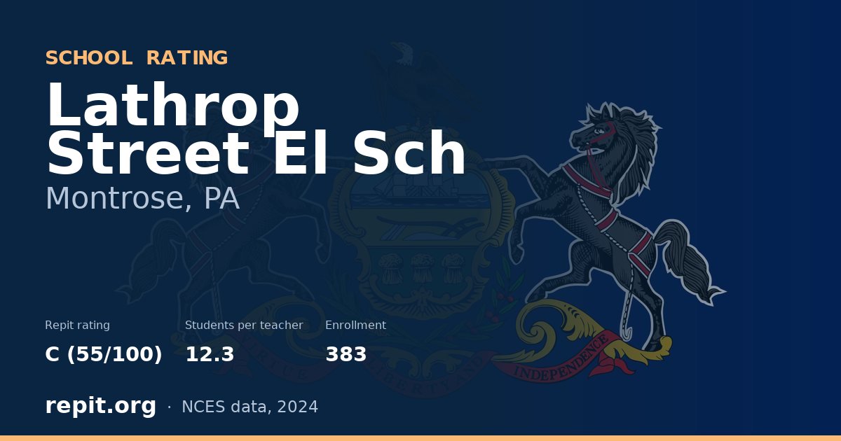 Lathrop Street El Sch, Montrose, PA — Repit school rating C (55/100)