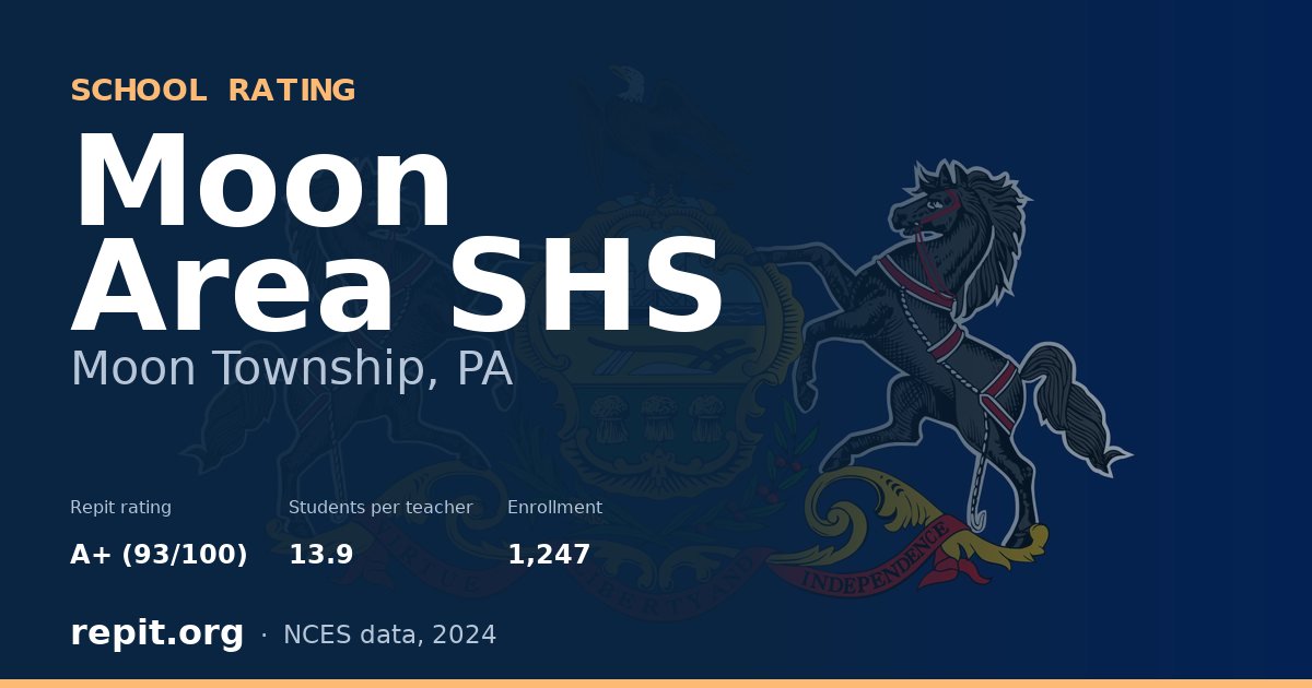 Moon Area SHS, Moon Township, PA — Repit school rating A+ (93/100)