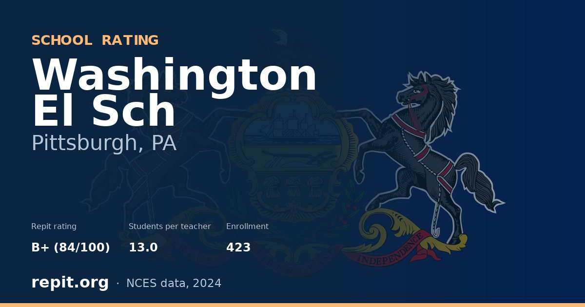 Washington El Sch, Pittsburgh, PA — Repit school rating B+ (84/100)