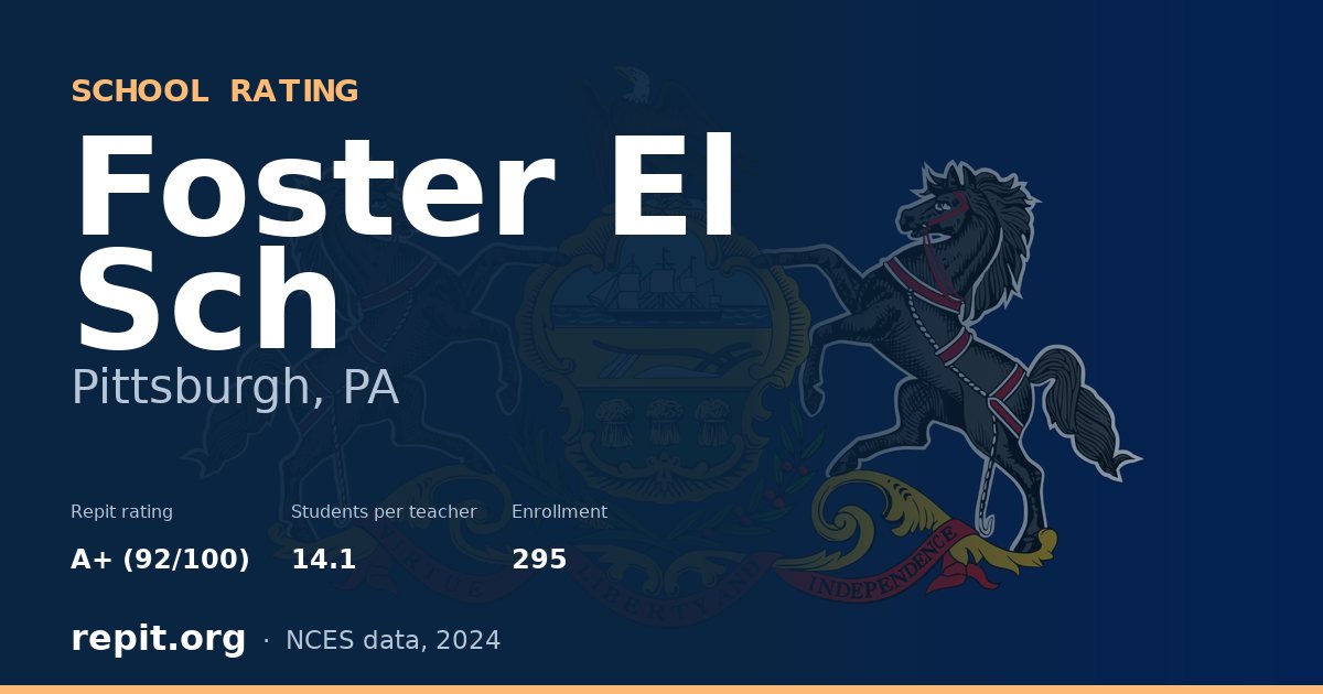 Foster El Sch, Pittsburgh, PA — Repit school rating A+ (92/100)