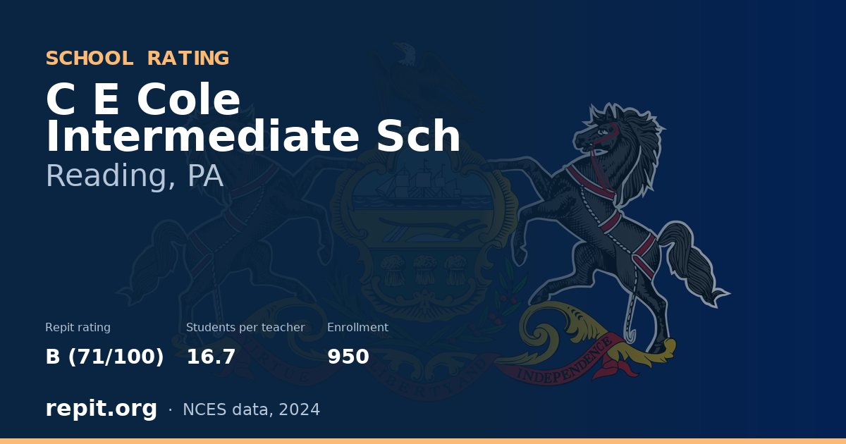 C E Cole Intermediate Sch, Reading, PA — Repit school rating B (71/100)