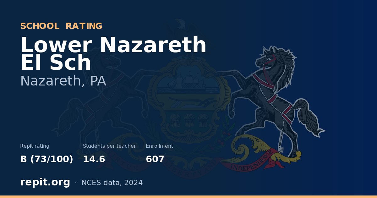 Lower Nazareth El Sch, Nazareth, PA — Repit school rating B (73/100)