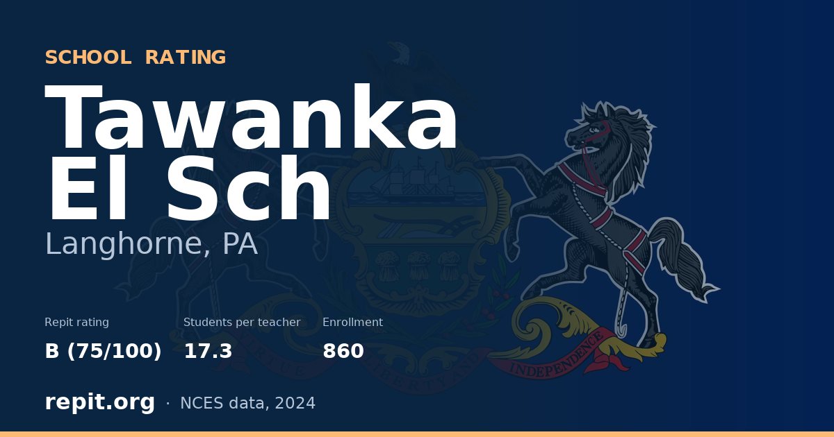 Tawanka El Sch, Langhorne, PA — Repit school rating B (75/100)