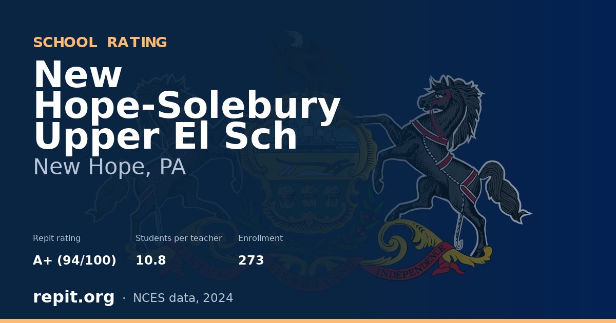 New Hope-Solebury Upper El Sch, New Hope, PA — Repit school rating A+ (94/100)