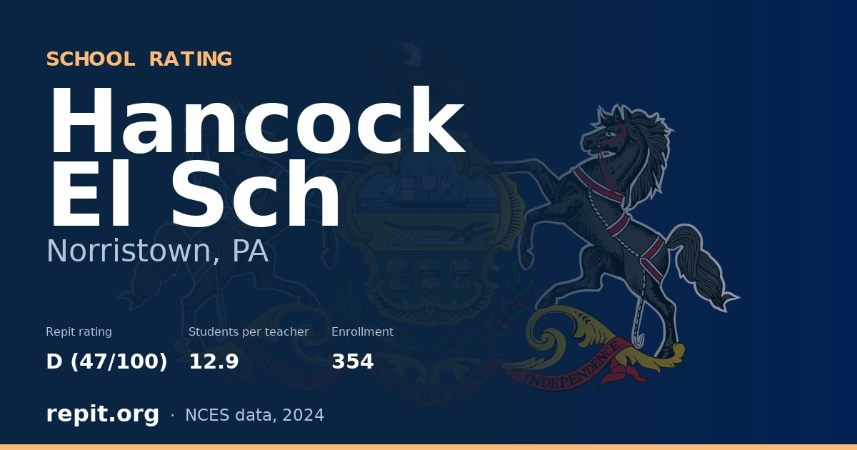 Hancock El Sch, Norristown, PA — Repit school rating D (47/100)