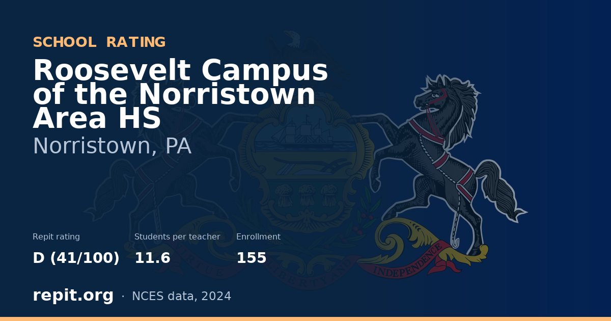 Roosevelt Campus of the Norristown Area HS, Norristown, PA — Repit school rating D (41/100)