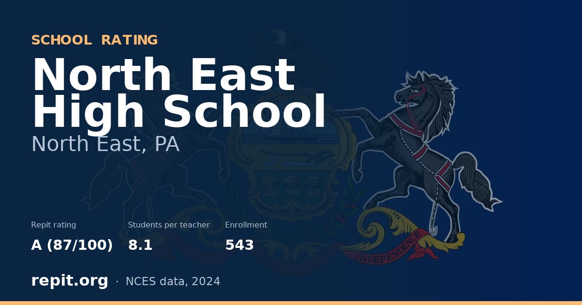 North East High School, North East, PA — Repit school rating A (87/100)