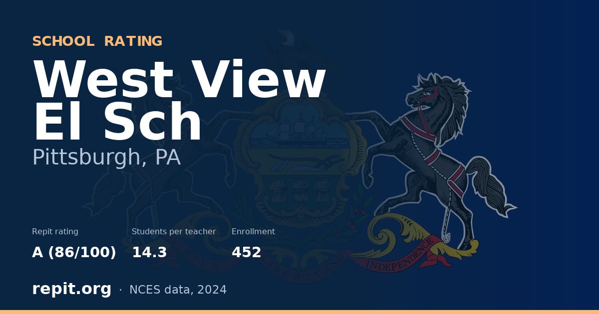 West View El Sch, Pittsburgh, PA — Repit school rating A (86/100)