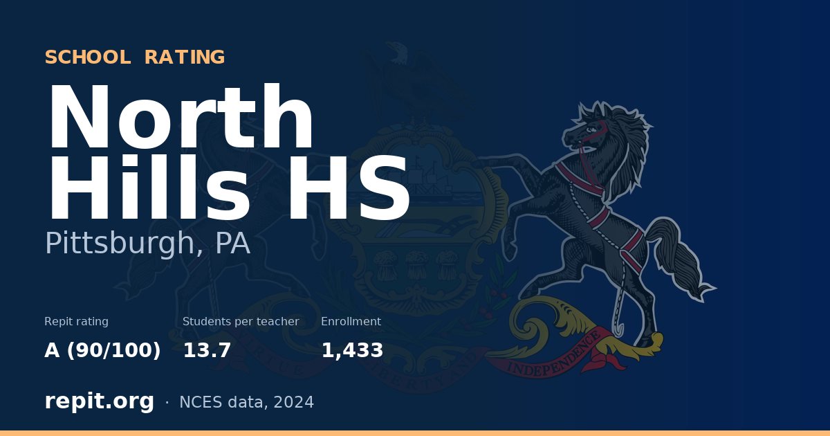 North Hills HS, Pittsburgh, PA — Repit school rating A (90/100)
