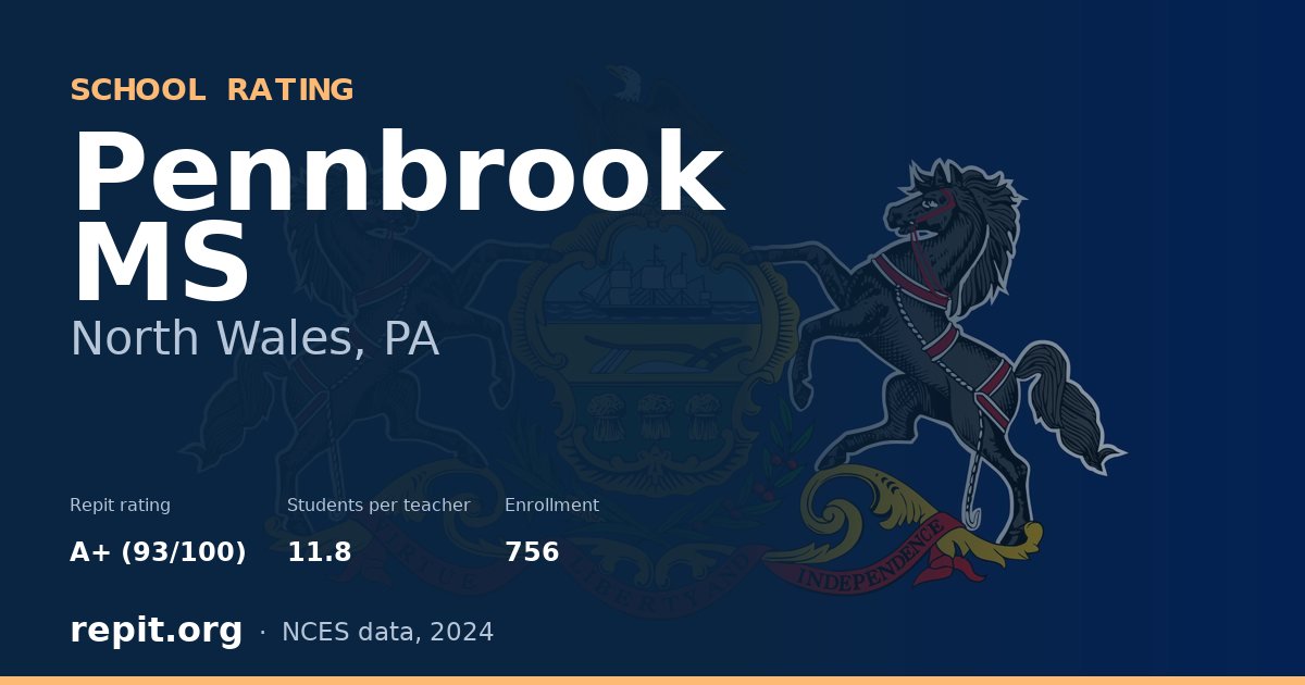 Pennbrook MS, North Wales, PA — Repit school rating A+ (93/100)
