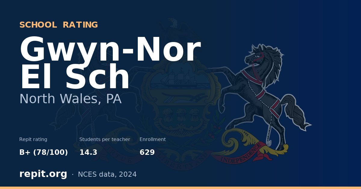 Gwyn-Nor El Sch, North Wales, PA — Repit school rating B+ (78/100)