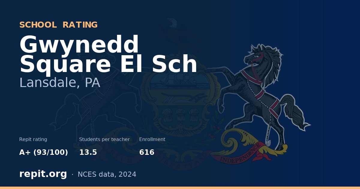 Gwynedd Square El Sch, Lansdale, PA — Repit school rating A+ (93/100)
