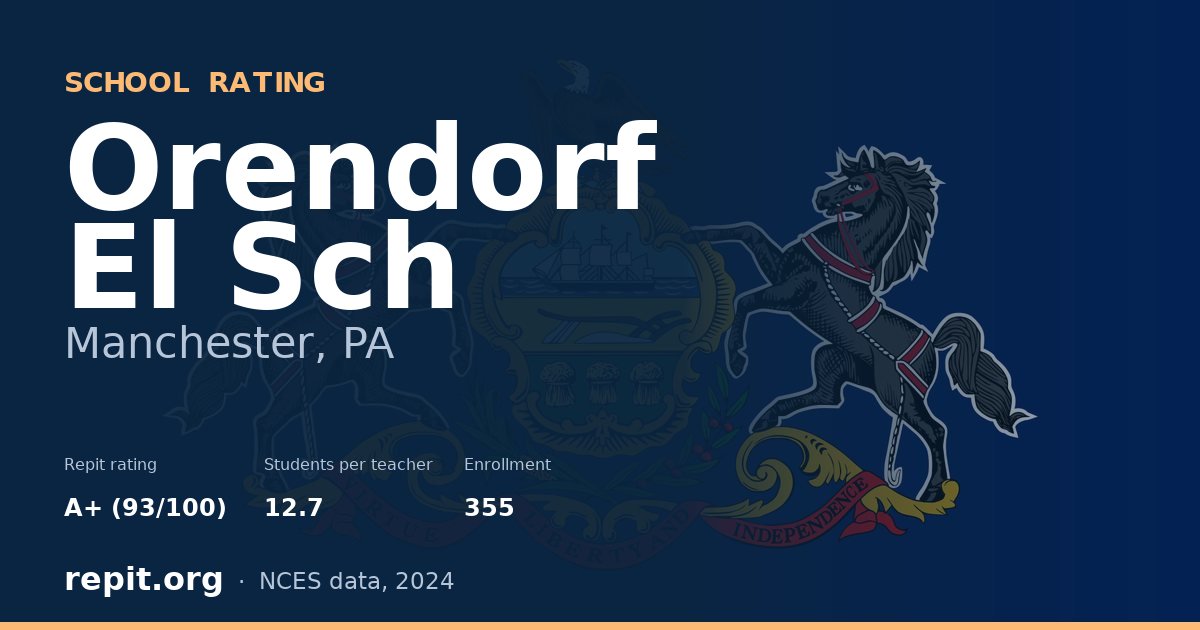 Orendorf El Sch, Manchester, PA — Repit school rating A+ (93/100)