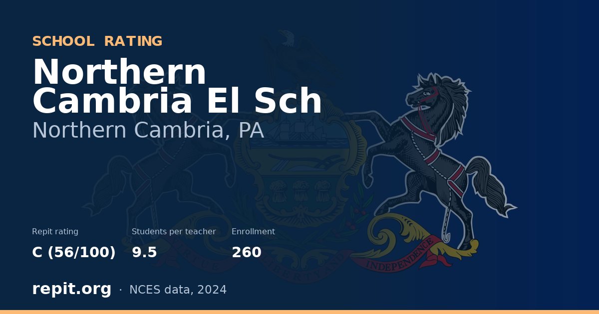 Northern Cambria El Sch, Northern Cambria, PA — Repit school rating C (56/100)