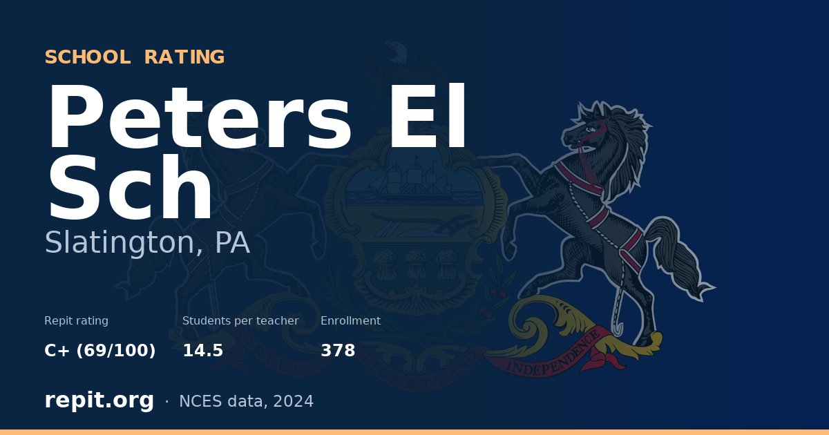 Peters El Sch, Slatington, PA — Repit school rating C+ (69/100)
