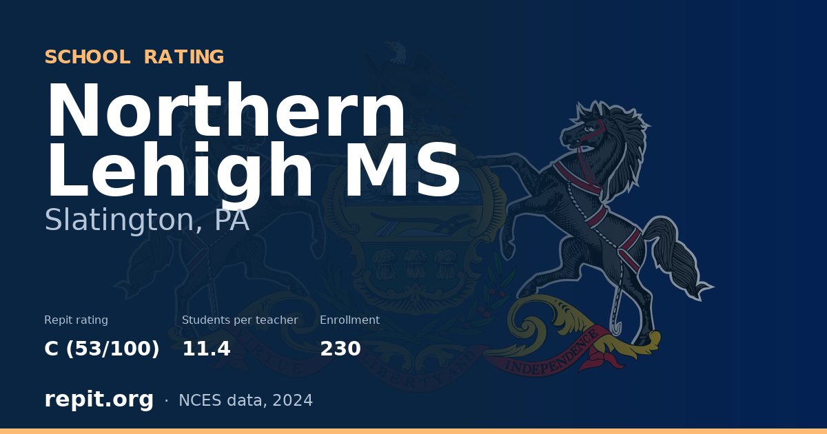 Northern Lehigh MS, Slatington, PA — Repit school rating C (53/100)