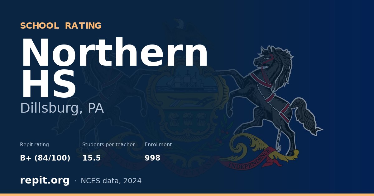 Northern HS, Dillsburg, PA — Repit school rating B+ (84/100)