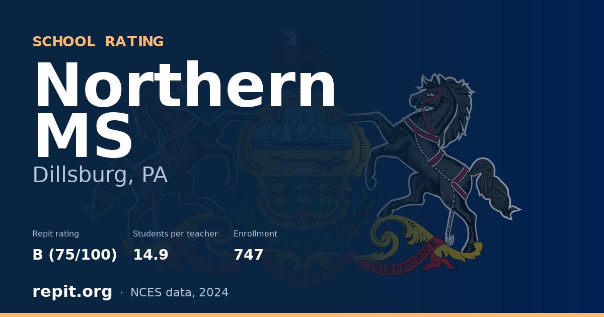 Northern MS, Dillsburg, PA — Repit school rating B (75/100)