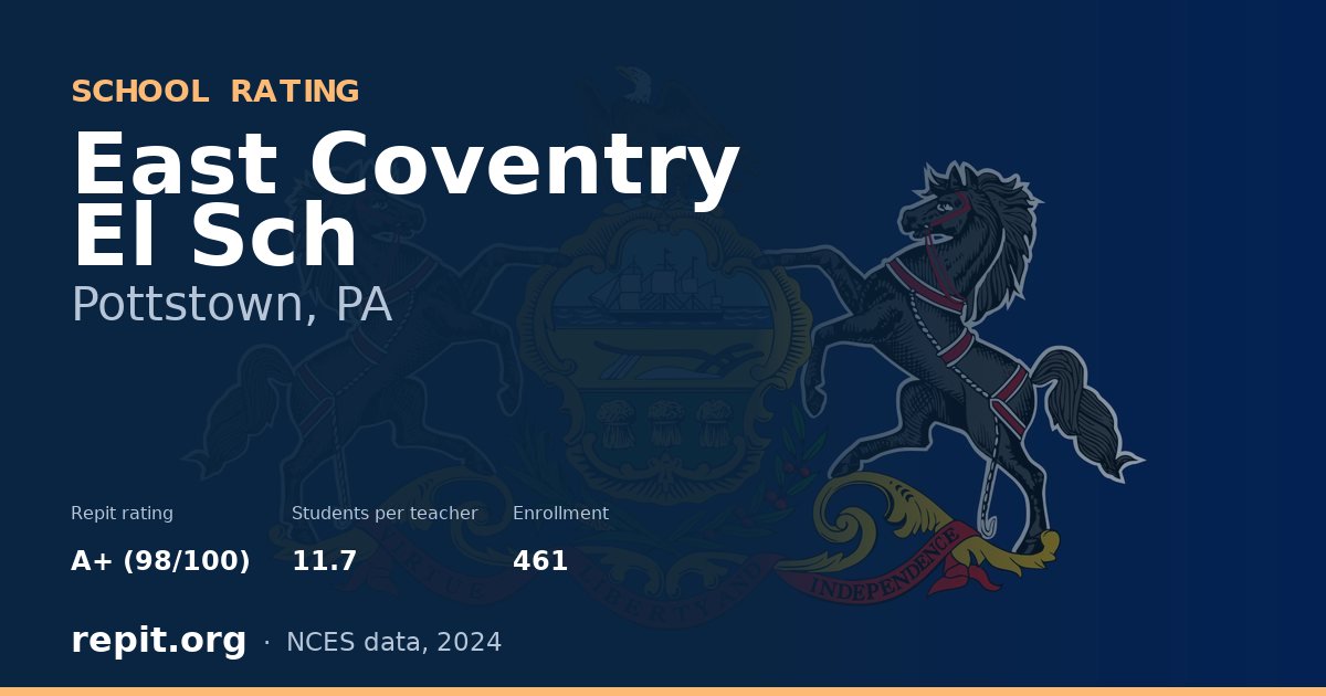East Coventry El Sch, Pottstown, PA — Repit school rating A+ (98/100)