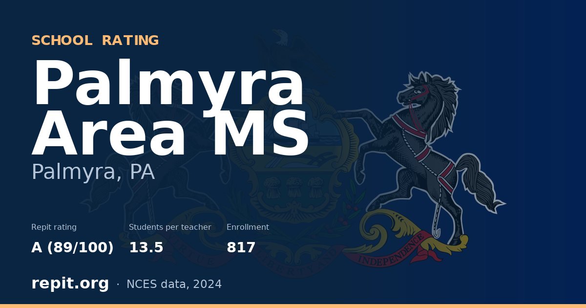 Palmyra Area MS, Palmyra, PA — Repit school rating A (89/100)