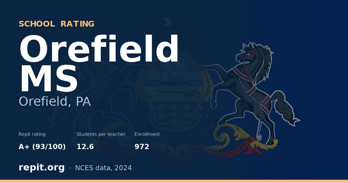 Orefield MS, Orefield, PA — Repit school rating A+ (93/100)