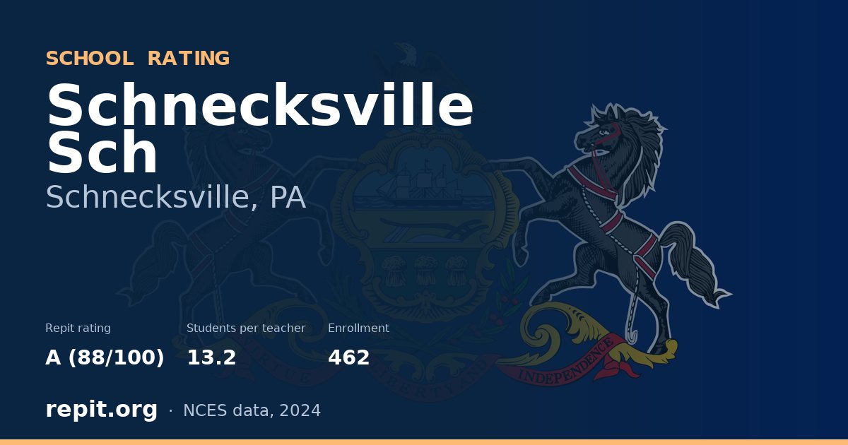 Schnecksville Sch, Schnecksville, PA — Repit school rating A (88/100)