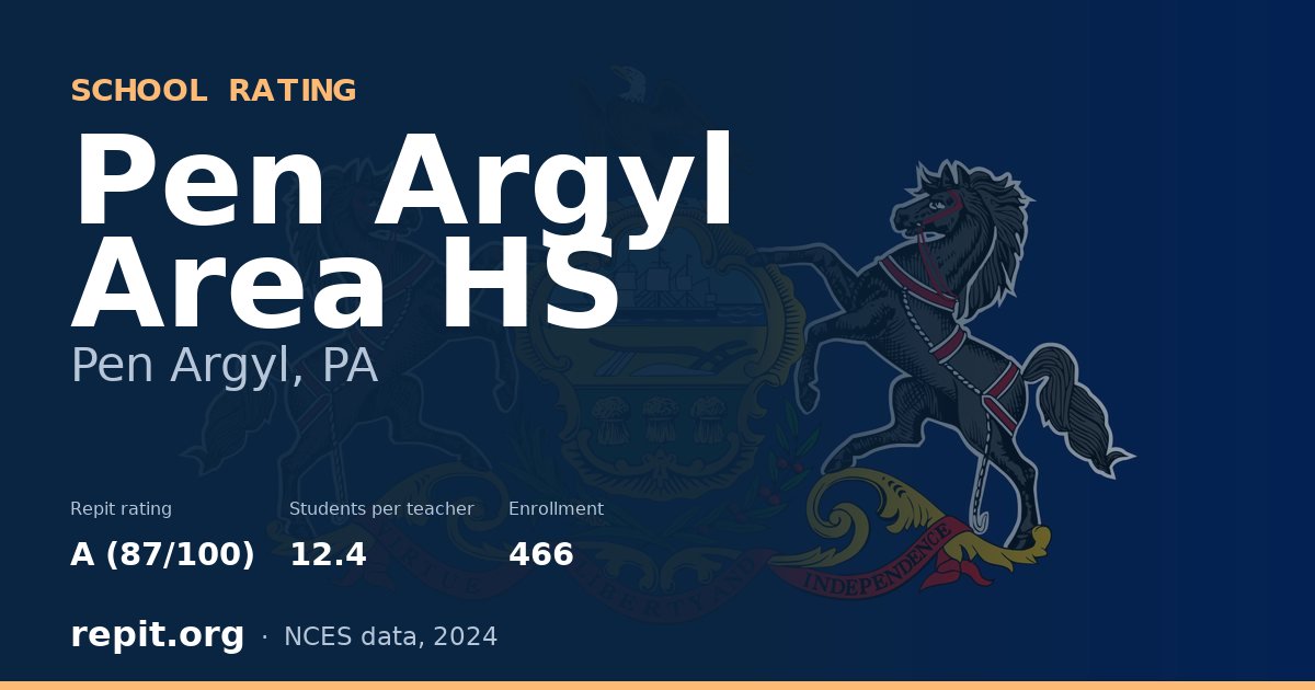 Pen Argyl Area HS, Pen Argyl, PA — Repit school rating A (87/100)