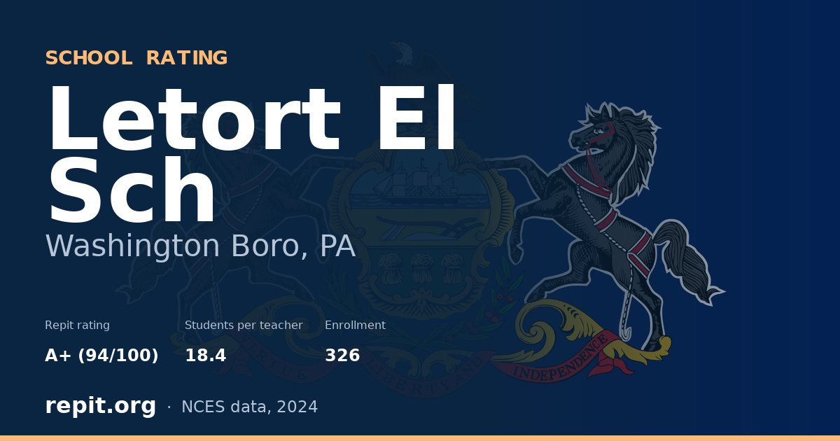 Letort El Sch, Washington Boro, PA — Repit school rating A+ (94/100)