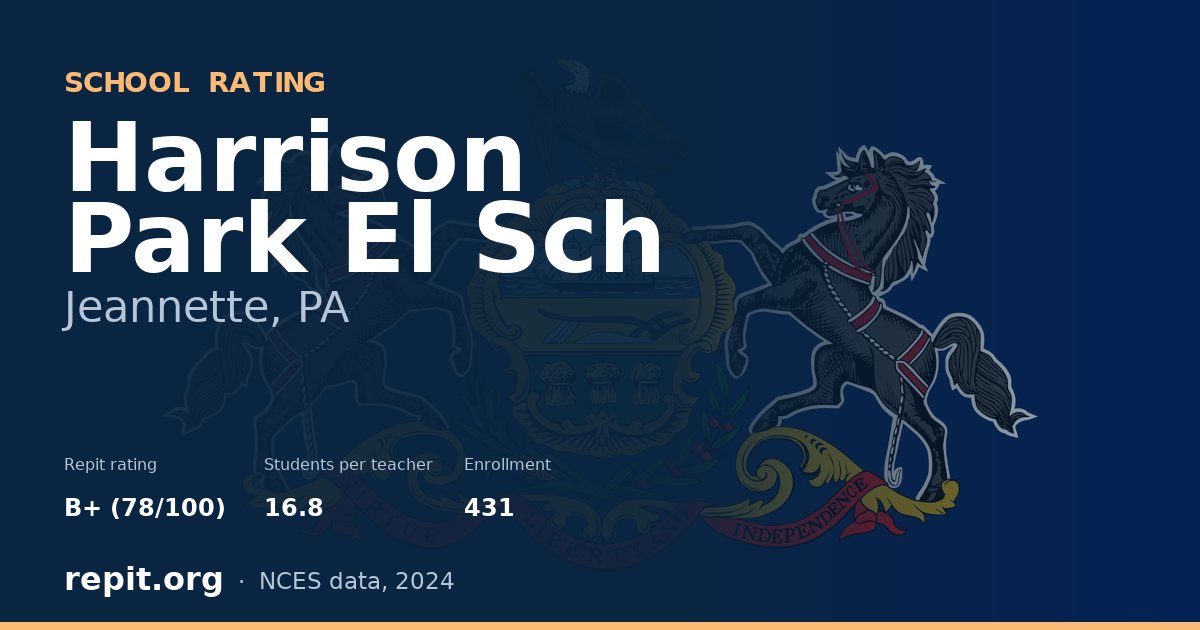 Harrison Park El Sch, Jeannette, PA — Repit school rating B+ (78/100)
