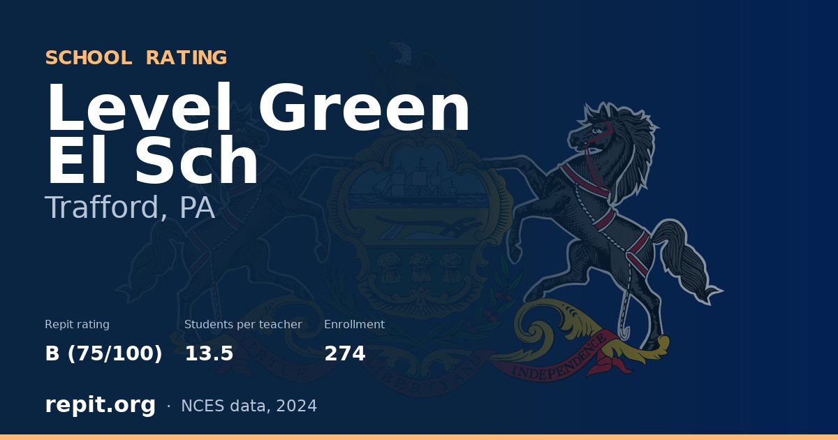Level Green El Sch, Trafford, PA — Repit school rating B (75/100)