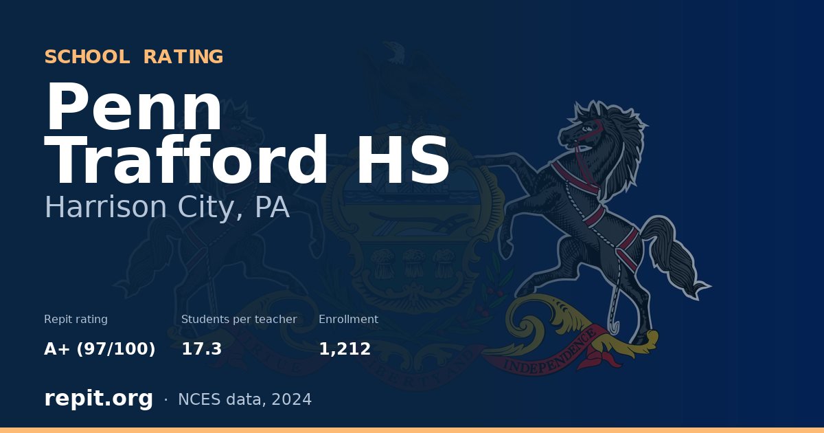 Penn Trafford HS, Harrison City, PA — Repit school rating A+ (97/100)