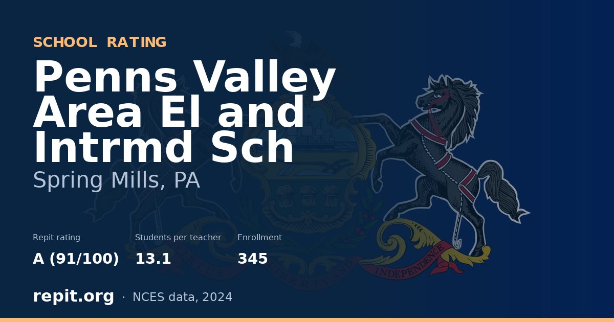 Penns Valley Area El and Intrmd Sch, Spring Mills, PA — Repit school rating A (91/100)