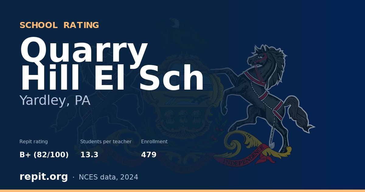 Quarry Hill El Sch, Yardley, PA — Repit school rating B+ (82/100)