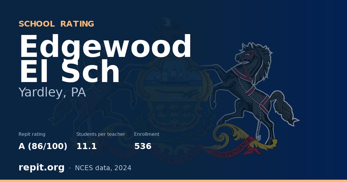 Edgewood El Sch, Yardley, PA — Repit school rating A (86/100)