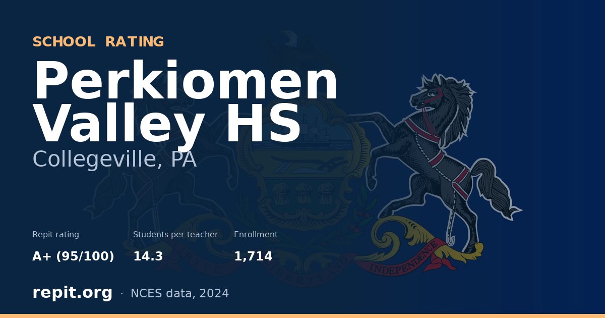 Perkiomen Valley HS, Collegeville, PA — Repit school rating A+ (95/100)