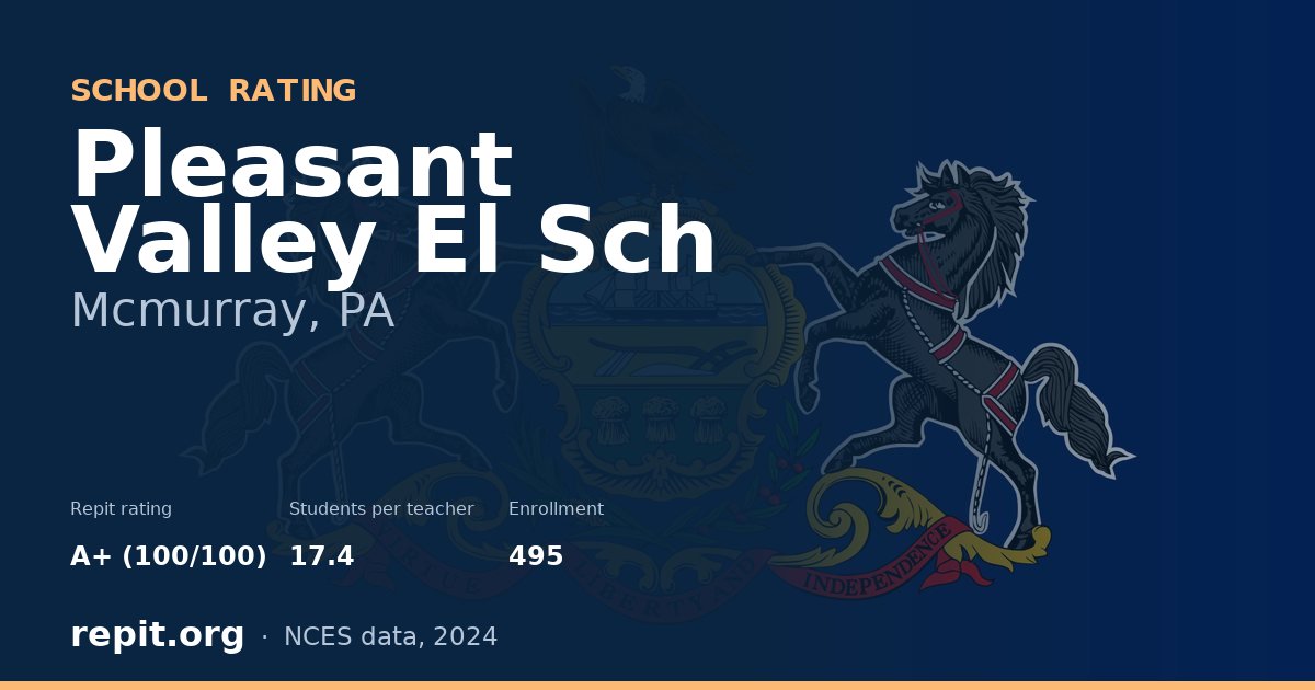 Pleasant Valley El Sch, Mcmurray, PA — Repit school rating A+ (100/100)