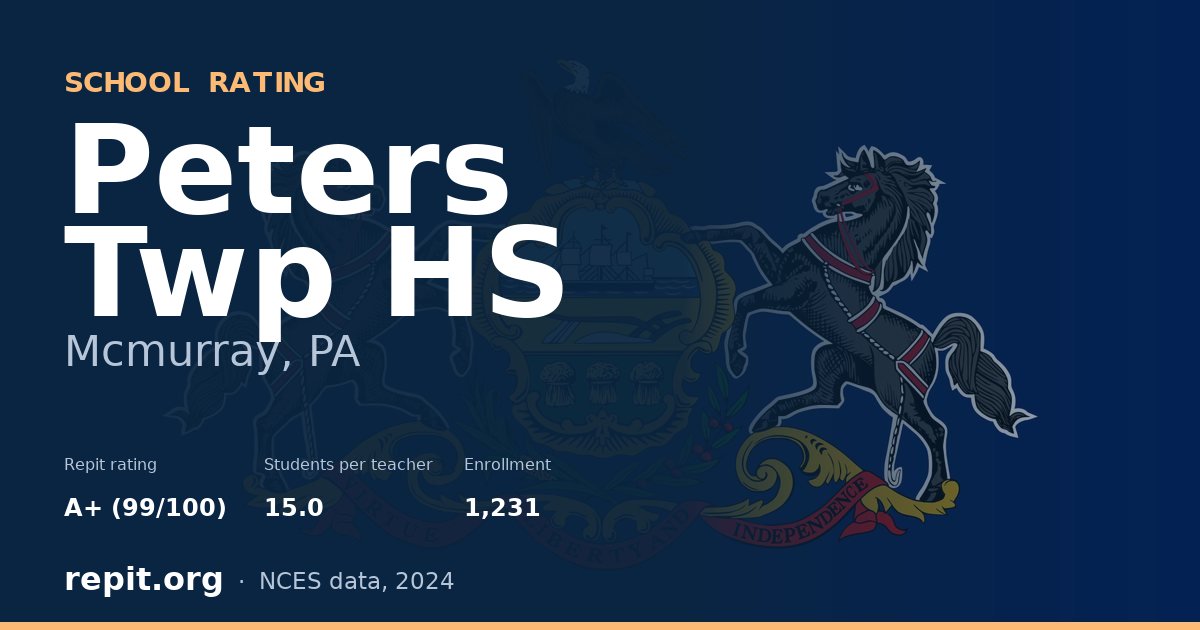 Peters Twp HS, Mcmurray, PA — Repit school rating A+ (99/100)